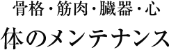 骨格・筋肉・臓器・心　体のメンテナンス
